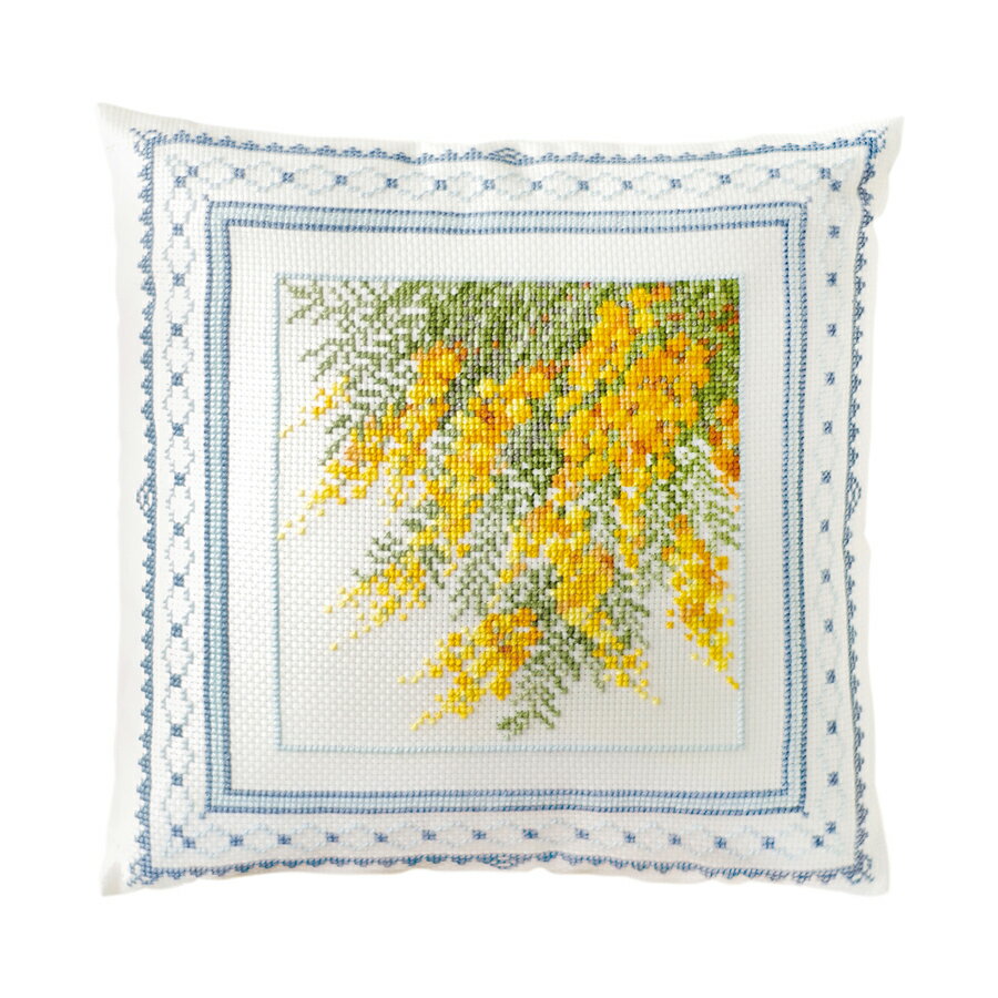 Rakuten - クロスステッチキット クッション 満開のミモザ・オノエメグミ ミモザコレクション
