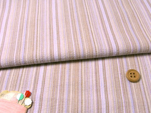 しじら織り生地・たて縞(薄紫) 10cm単位 切り売り