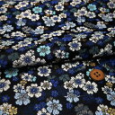 金襴生地(金らん)瑠璃桜(紺色) 10cm単位 切り売り