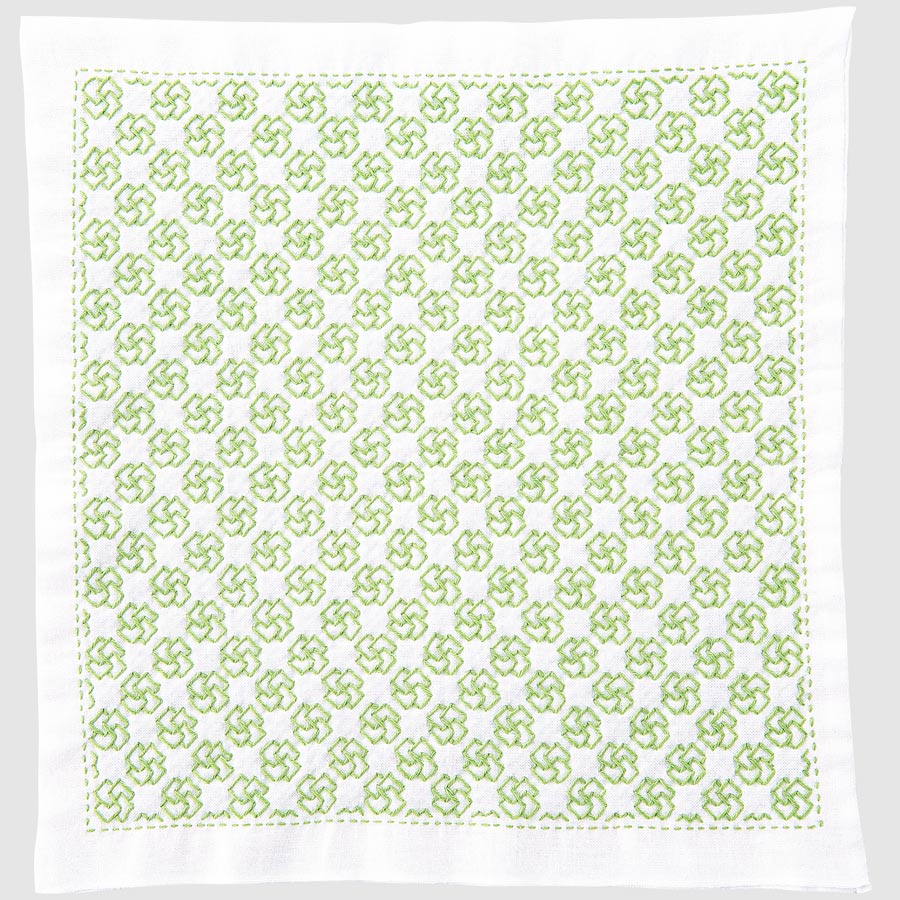 乐天商城 - 刺し子キット 一目刺しの花ふきん つぼみ