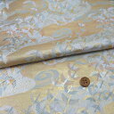 金襴生地(金らん) 祝い鶴(シルバーグレー) 10cm単位 切り売り