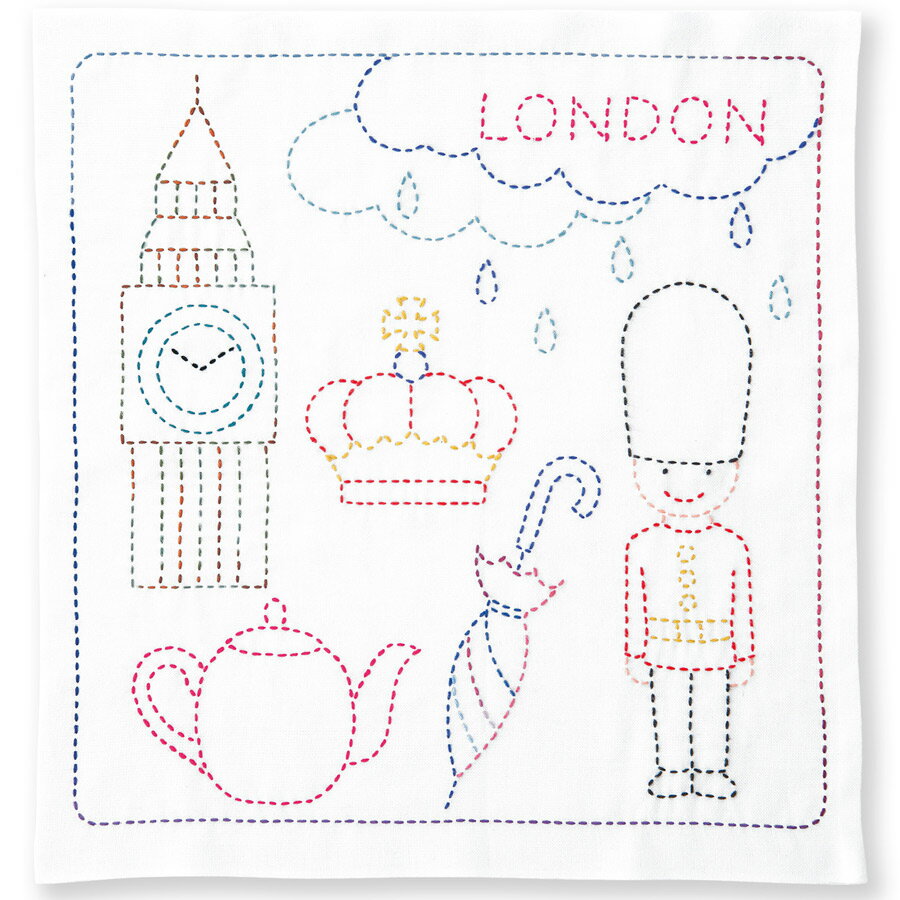 Rakuten - 刺し子キット 花ふきん LONDON