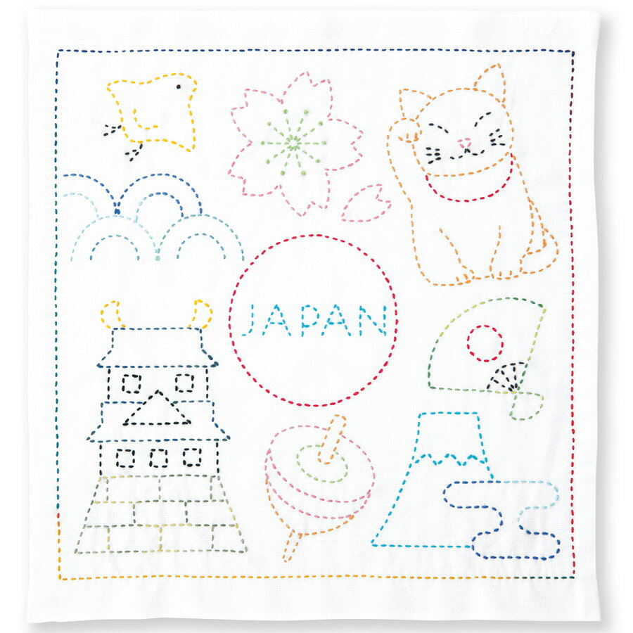 刺し子キット 花ふきん JAPAN