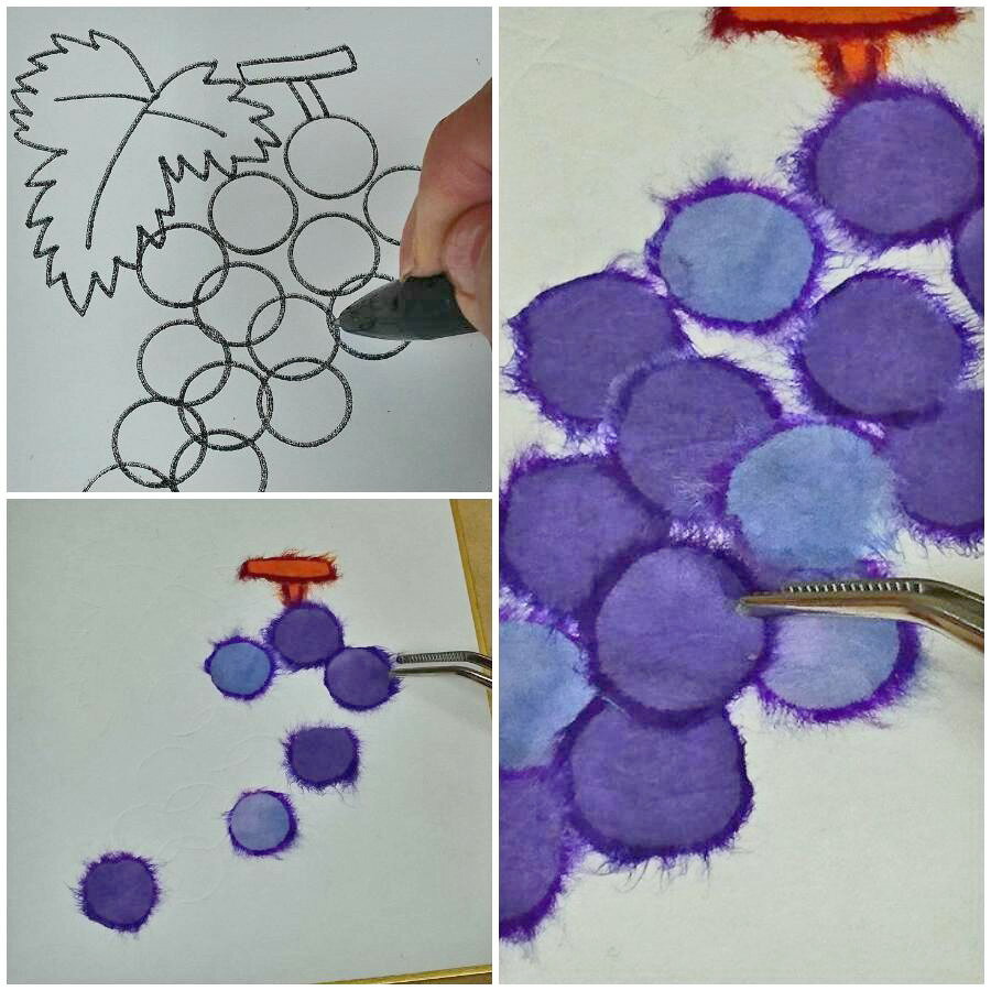 和紙ちぎり絵キット・ミニ壁掛け「葡萄」の紹介画像2