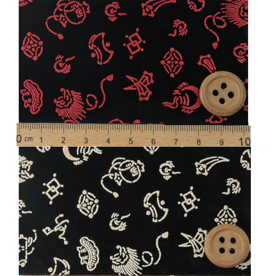 乐天商城 - 印伝調生地・宝尽くし（92×50cm）白
