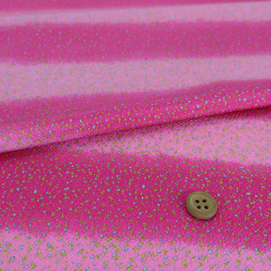 Rakuten - ちりめん生地 段ぼかしに金銀ふぶき(ピンク) 10cm単位 切り売り