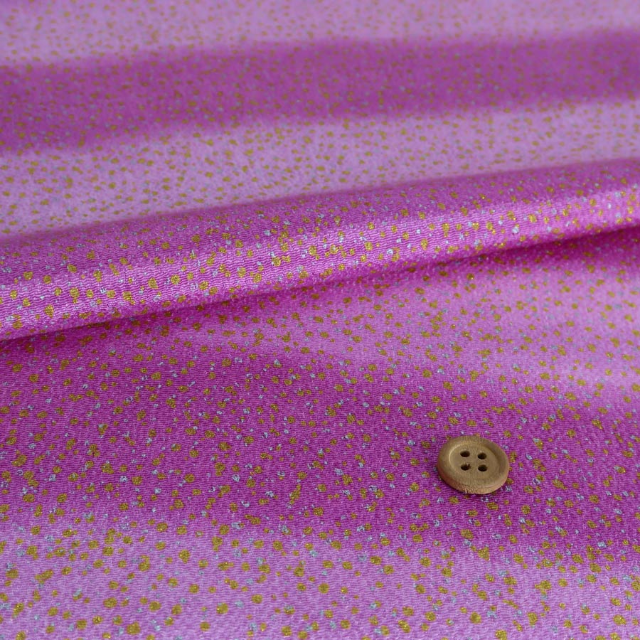 Rakuten - ちりめん生地 段ぼかしに金銀ふぶき(紫) 10cm単位 切り売り