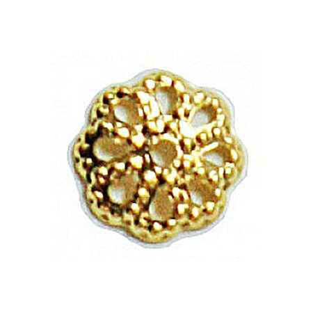 アクセサリー作りのほか、ちりめん手芸やつまみ細工のパーツとしても使える座金です。○1袋10個入り（袋の中で重なっていることがありますのでご注意ください。）●サイズ：約 直径0.8cm×高さ0.2cm（繊細な商品のため、サイズには多少の差異が生じます。）■約 直径0.8cm×高さ0.2cm■メーカー在庫切れ等でご用意できないこともございます。ご了承ください。座金 菊型(菊座) 直径0.8cm 10個入り■約 直径0.8cm×高さ0.2cm手芸やつまみ細工にもアクセサリー作りのほか、ちりめん手芸やつまみ細工のパーツとしても使える座金です。○1袋10個入り（袋の中で重なっていることがありますのでご注意ください。）●サイズ：約 直径0.8cm×高さ0.2cm（繊細な商品のため、サイズには多少の差異が生じます。）