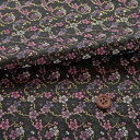 金襴生地(金らん) 小さな雪輪に小梅ちらし(黒) 10cm単位 切り売り
