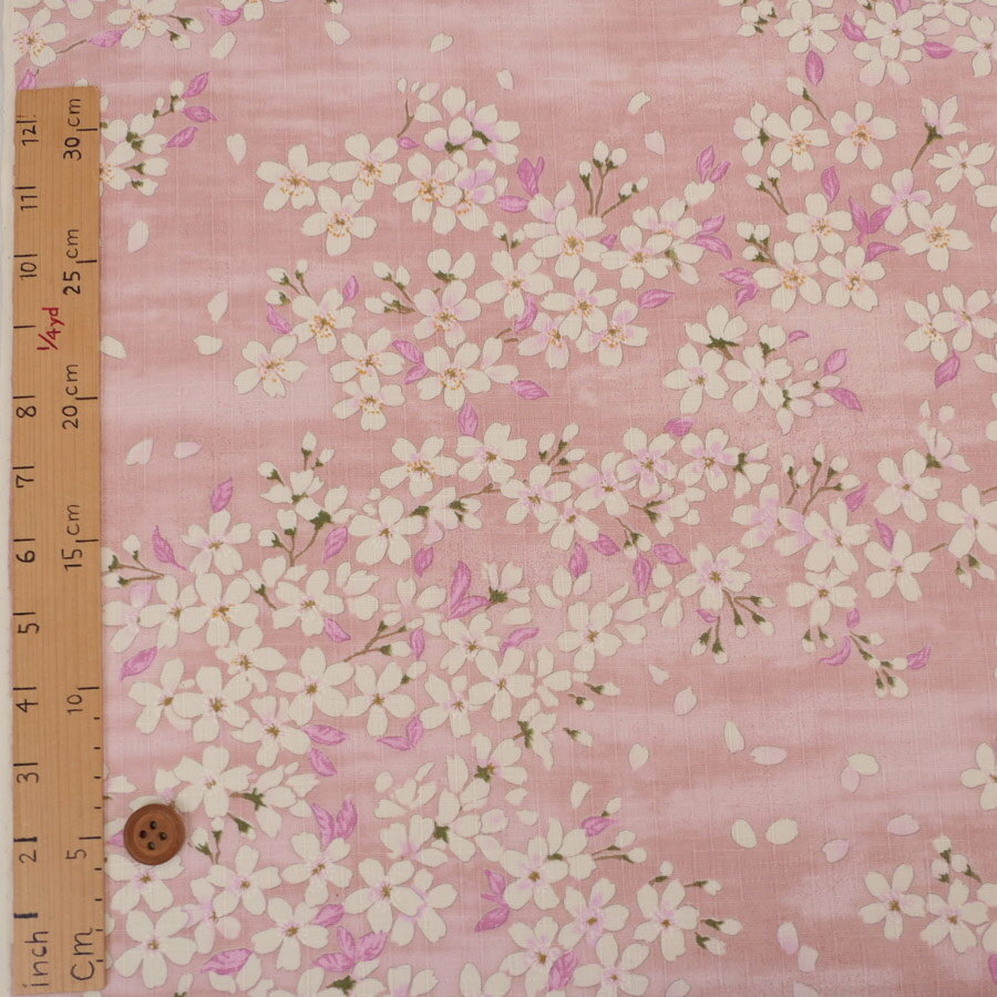 和柄コットン生地 桜空(ピンク) 10cm単位 切り売り