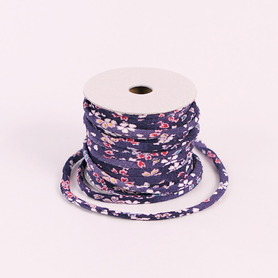 乐天商城 - ちりめん丸ひも・柄・2ミリ(実寸約2-3ミリ)夢桜・紫 10cm単位 切り売り