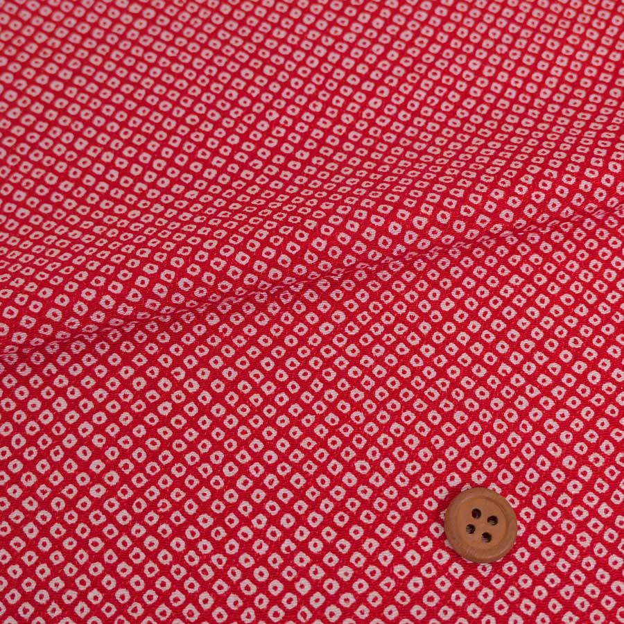 人造絲 - ちりめん生地・疋田しぼり(赤) 10cm単位 切り売り