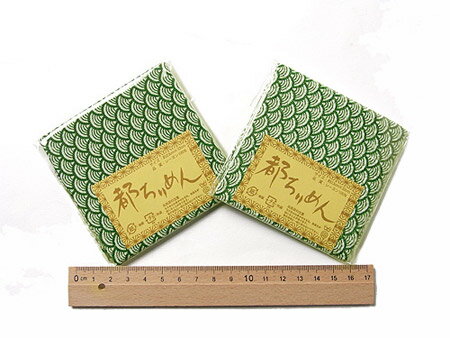 乐天商城 - ちりめんカットクロス・青海波（緑）23×33cm