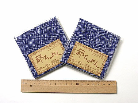 乐天商城 - ちりめんカットクロス・鮫小紋（紺）23×33cm