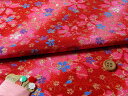ちりめん生地・金水桜(紅色) 10cm単位 切り売り(3)