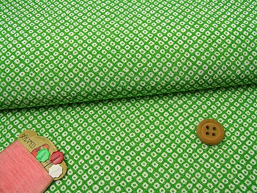 Silk Crape - ちりめん生地・疋田しぼり(緑) 10cm単位 切り売り