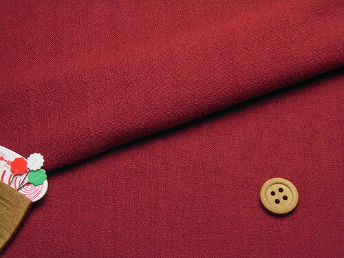 コットン生地・あづみ野木綿(えんじ) 10cm単位 切り売り