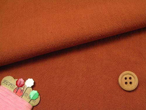 Rakuten - コットン生地・あづみ野木綿(だいだい色) 10cm単位 切り売り