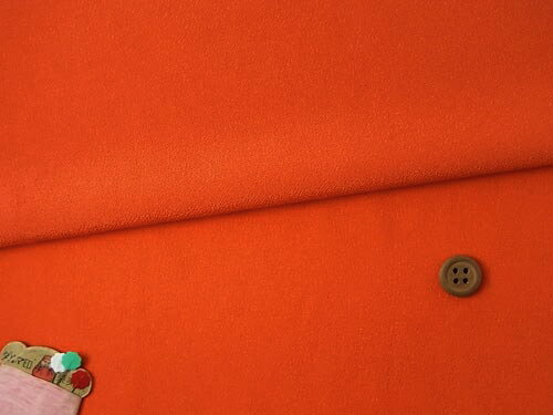 無地一越ちりめん(柿色)つまみ細工・手芸向き 10cm単位 切り売り