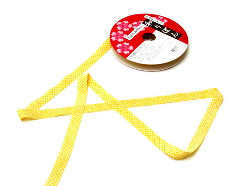 和りぼん1.5cm幅・鹿の子(黄色) 10cm単位 切り売り