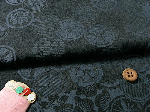 Rakuten - ジャカード家紋尽くし(藍色) 10cm単位 切り売り