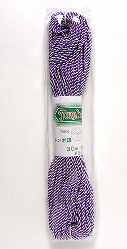 【少々難あり35%引】江戸打ちひも・細（紫白）：30mかせ