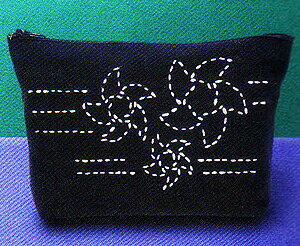 刺し子キット・ポーチ（紺）