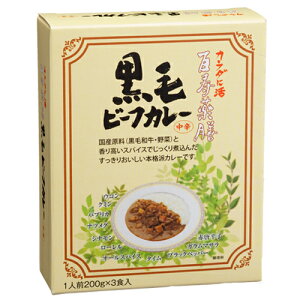 レトルトカレー 百寿薬膳 黒毛ビーフカレー中辛（1箱3食入り）　薬膳カレー