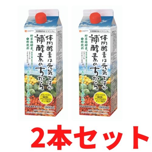 【P2倍＆クーポン有】【送料無料】 フジスコ　補酵素のちから カロリーハーフ　【1.8L× 2本セット】キウイ　美容　酢　コエンザイムQ10