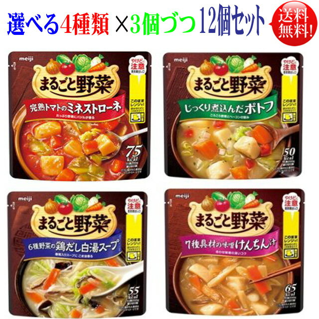 まるごと野菜スープ 選べる3種 ×3個づつ 12個セット 【