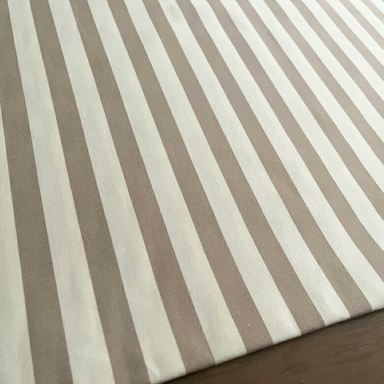 【10センチ単位】生地 布 ボールドストライプ【4】ペールベージュ オックス コットン100% 商用利用可 ハンドメイド 手芸 入園入学生地 巾着生地 おしゃれ /ボールドスト10cm