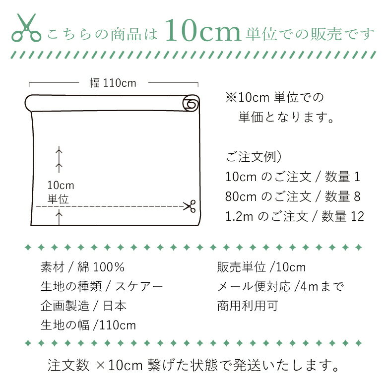 【新年5日〜順次発送!】生地 布 クリスマス4柄【4】グリーン 綿スケアー コットン100％ 50cm単位販売 手芸 手作り ハンドメイド 商用利用可 可愛い ロゴ リース柄 Xmas 雪だるま柄 スノーマン 英字 北欧風 ヌノズキ 布好き / クリスマス4柄10cm