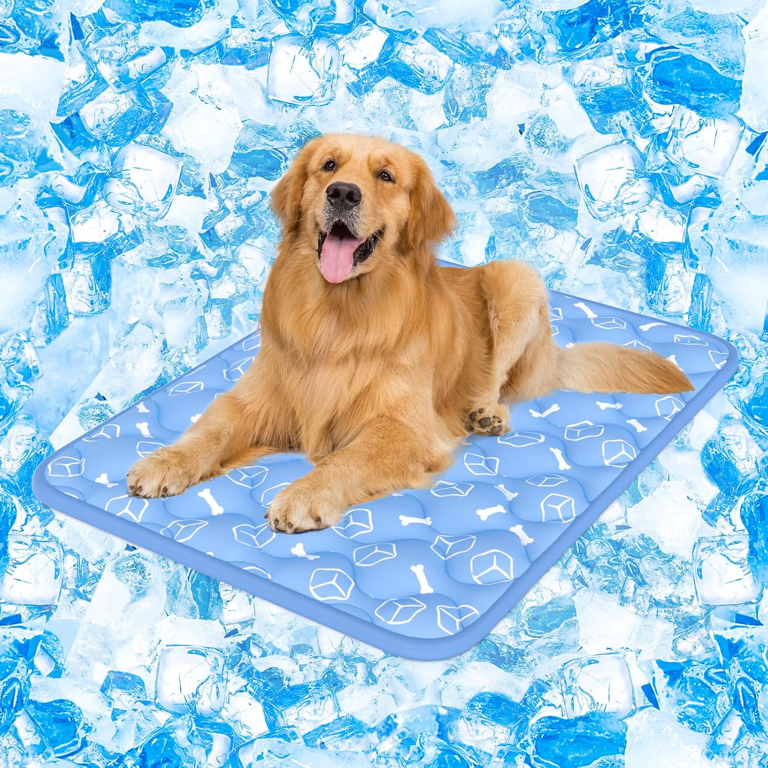 Rywell ペット用冷却マット サーモクロミック犬用ひんやりマット 夏用 猫・犬 変色冷感マット速乾 消臭 滑り止め 丸ごと洗える 折り畳める お手入れ簡単 繰り返し利用可能 80×110cm 接触冷感クールマット 熱中症 暑さ対策 ブルー