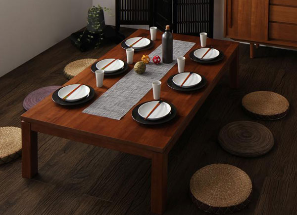 天然木モザイク調デザイン継脚こたつテーブル Vestrum【ウェストルム】5尺長方形(90×150cm)送料無料（北海道・沖縄・離島除く）【代引不可・日時指定不可】