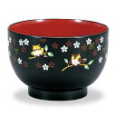 山中塗 レンジ 汁椀 (黒)福々桜【汁椀 お椀】【 お祝い 内祝 その他ギフト全般に 】【ギフト 贈り物 プレゼントに】【レンジ・食器洗い乾燥機OK】【日本製】...