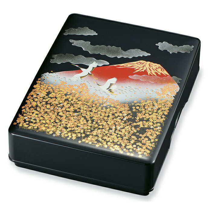 山中塗 11.0文庫(黒) 飛翔富士【和風 】【小箱】【文庫】【小物入れ】【書類入れ】【海外へのおみやげ】【贈り物 プレゼントにも】【ギフト】【記念品】【父の日...