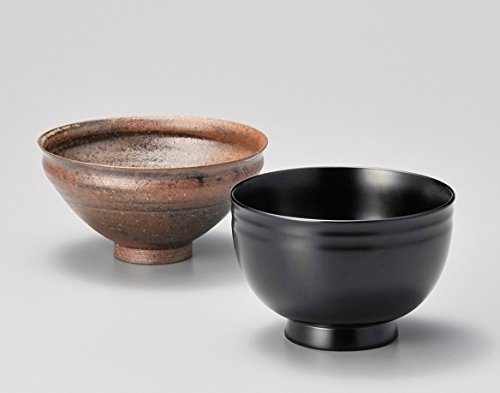 陶器飯椀 漆器汁椀 黒漆塗り 越前 木製 2客 木箱入り【ギフト・内祝い・成人内祝い・結婚内祝い・新築祝い・父の日ギフト・お返し】【楽ギフ_包装選択】【楽ギフ_...