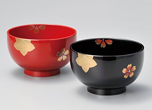 木合 越前漆器 お好み椀 夫婦椀 春秋 朱・溜 雑煮椀 ペア椀 結婚祝い 越前塗り おわん 汁椀 2客【ギフト・内祝い・成人内祝い・結婚内祝い・新築祝い・父の日...