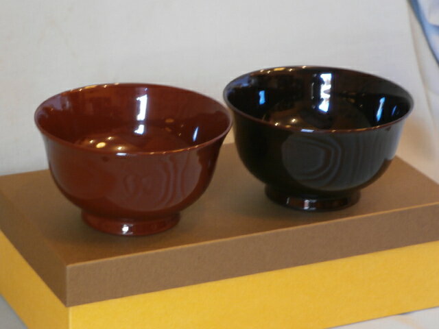 木製 越前漆器 食洗機対応 夫婦大椀 応量椀 溜・朱 漆塗り どんぶり くりぬき ペア椀 結婚祝い 天然木 越前塗り 雑煮椀 丼 2客 NO4【ギフト・内祝い・...