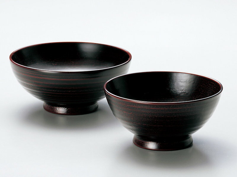 木製 越前漆器 夫婦飯椀 地の粉 溜塗りセット(大,小) 漆塗り お椀 うるしぬり くりぬき ペア椀 結婚祝い 天然木 越前塗り おわん 2客【ギフト・内祝い・...