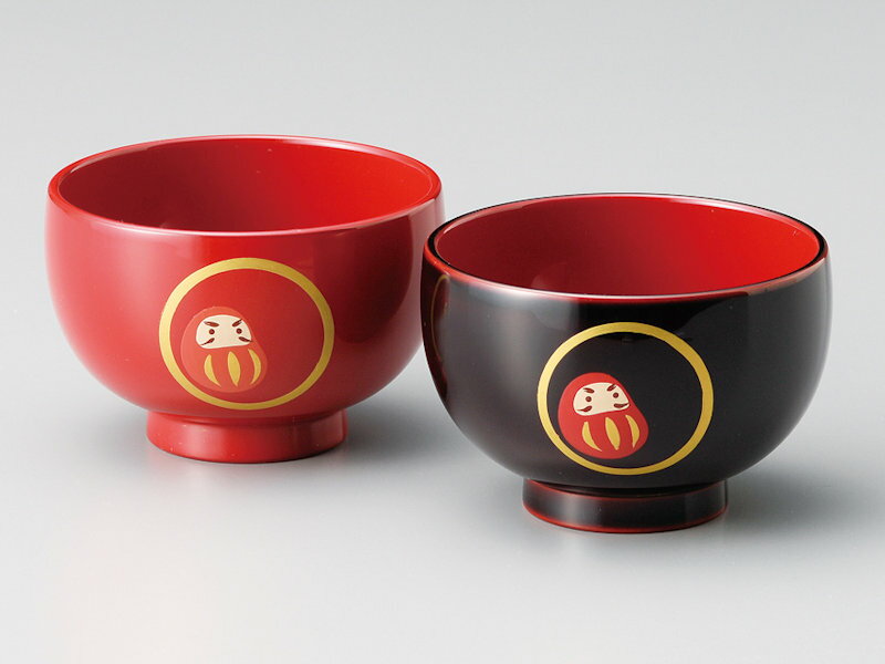 【夫婦椀 越前漆器】木合 だるま 汁椀 睦椀 朱・溜 漆塗り お椀 うるしぬり ペア椀 結婚祝い 越前塗り おわん 2客 【ギフト・内祝い・成人内祝い・結婚内祝い・新築祝い・父の日ギフト・お返し】【楽ギフ_包装選択】【楽ギフ_のし】【楽ギフ_のし宛書】