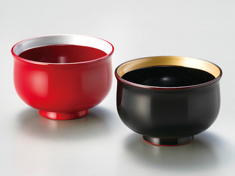 【越前漆器　夫婦椀】羽反 金・銀帯 漆塗り 朱 溜 お椀 うるしぬり ペア椀 木合 結婚祝い 越前塗り おわん 汁椀 2客【ギフト・内祝い・成人内祝い・結婚内祝い・新築祝い・父の日ギフト・お返し】【楽ギフ_包装選択】【楽ギフ_のし】【楽ギフ_のし宛書】