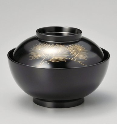 木合 漆塗り 越前漆器 お好み椀 お雑煮椀 煮物椀 お椀 おわん 沈金松 蓋付き 1客 黒塗り 越前塗り 1個 【ギフト・内祝い・成人内祝い・結婚内祝い・新築祝...