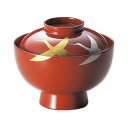 木合 漆塗り 越前漆器 お好み椀 お雑煮椀 煮物椀 お椀 おわん 蓋付き 1客 箔 鶴 蒔絵 総朱塗り 越前塗り 1個【ギフト】