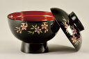 お好み椀 雑煮椀 煮物椀 会津漆器 木粉 お椀 おわん 蓋付き 1客 黒塗り 桜花 会津塗り【ギフト・内祝い・成人内祝い・結婚内祝い・新築祝い・お返し】【楽ギフ...