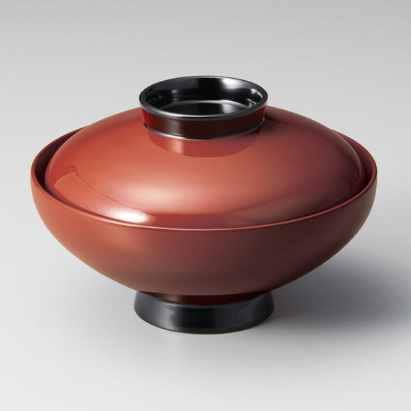 木製 越前漆器 お吸物椀 1客 丸駒型 漆塗り 古代朱塗り 越前塗り お椀 蓋付き【ギフト・内祝い・成人内祝い・結婚内祝い・新築祝い・お返し】【楽ギフ_包装選択...