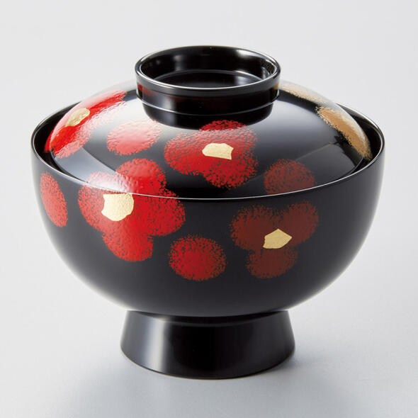 雑煮椀 煮物椀 1客 黒 漆塗り 大椀 うるし華 お椀 木合 越前漆器 越前塗り 蓋付き【ギフト】