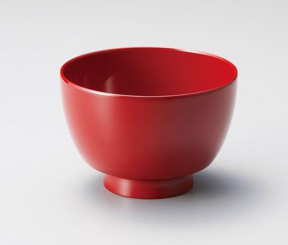 Without Lid - 食洗機対応 汁椀 駒型 朱 漆塗り お椀 木合 越前漆器 越前塗り 1客