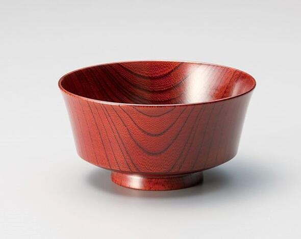 Keyaki 飯椀 赤 漆塗り くりぬき 木製 越前漆器 越前塗り 欅 1個【ギフト】