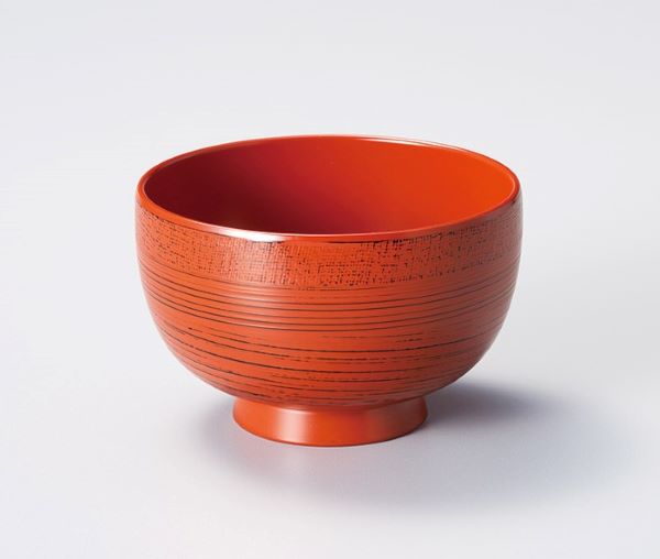 Japanese Soup Bowls - 食洗機対応 汁椀 渕布 さび 根来 お椀 木合 越前漆器 越前塗り 1客